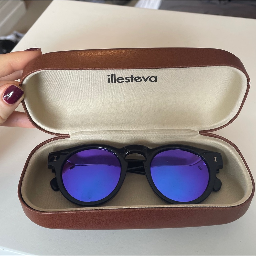 COPY - Illesteva Leonard Black with Purple Lens